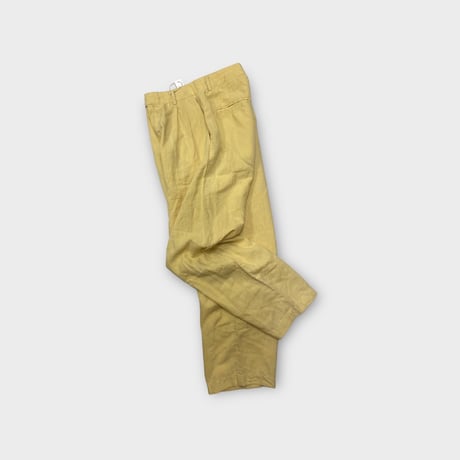 [USED] Yellow LINEN 2タック PANTS W27