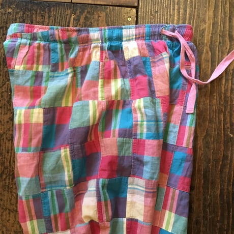 [USED] マドラスチェック パッチワーク パンツ