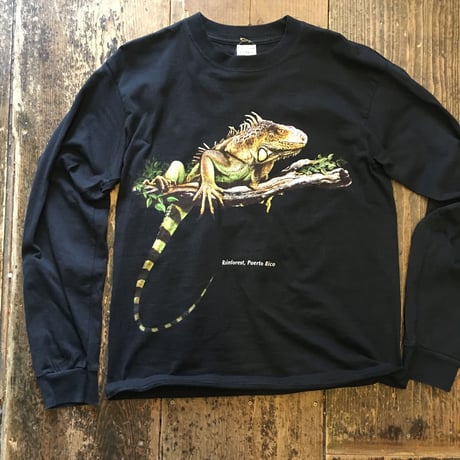 [USED] プエルトリコ  イグアナ ロンTee