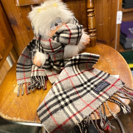 [USED]"Burberry" グレー♡チェックマフラー