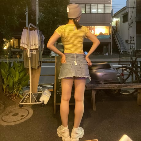 [USED]levis 501"XX" CUT OFF DENIM MINI SKIRT W32