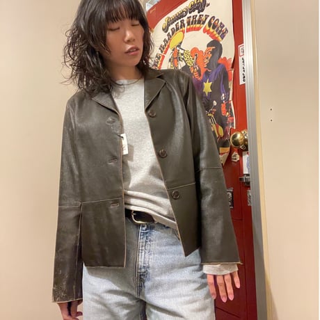 [USED] ブラウンレザーデザインJKT