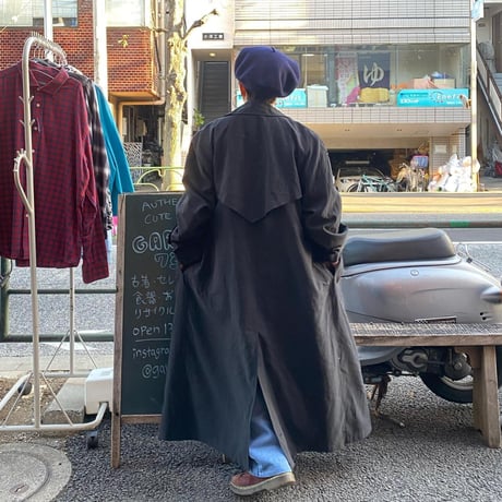 [USED] ワイドシルエット ステンカラーコート (パッカブル!)