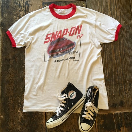 [USED] vintage SNAP-ONトリムTee