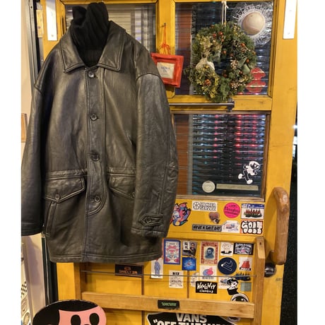 [USED] LEATHER CAR COAT♡
