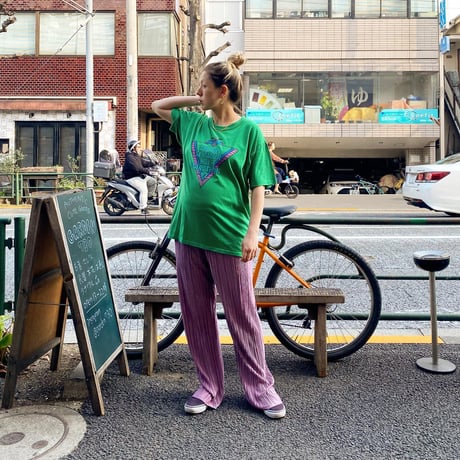 [USED] purpleプリーツリブパンツ