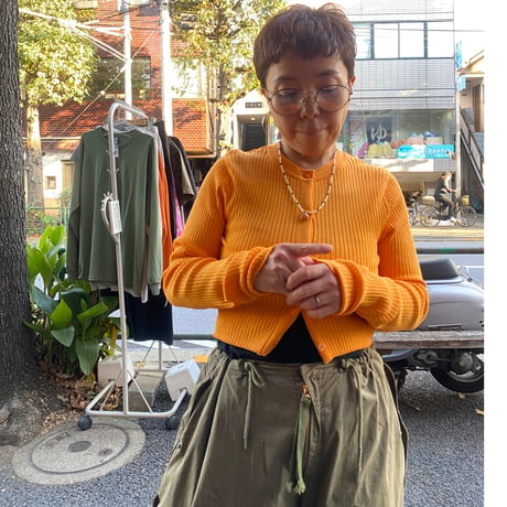 [USED]オレンジ🧡 リブトップス