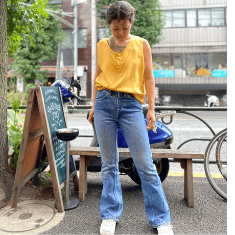[USED] 100％ SILK タンクトップ-YELLOW