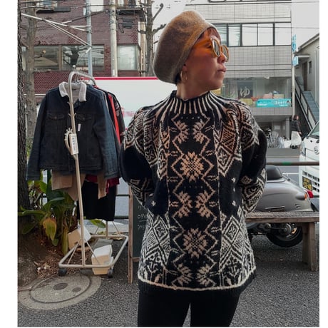 [USED]  ハイネックノルディック柄 KNIT