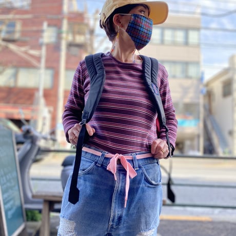 [USED] ボーダーちびロンTee♡PINK