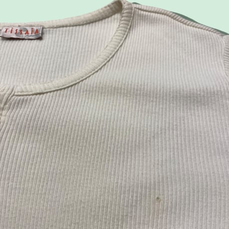 [USED] ヘンリーネック リブトップス