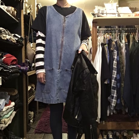 [USED] フロントチャックデニムワンピース