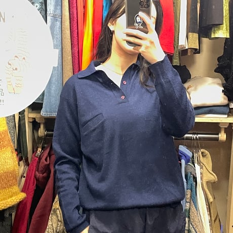 [USED] NAVY カラー の ニットポロ