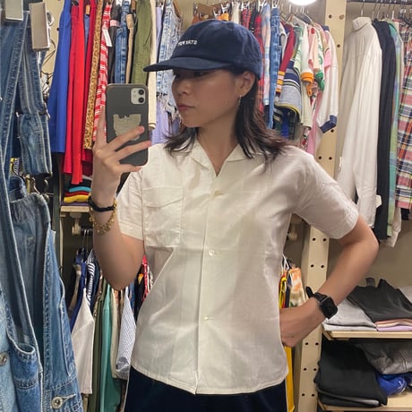 [USED]vintage!! Girlサイズの開襟シャツ
