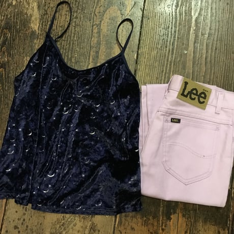 [USED] made in USA. 月&星 ベロア調キャミ