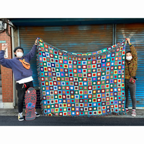 [USED]  Vintage ニット ブランケット 230×200 BIG size !!!