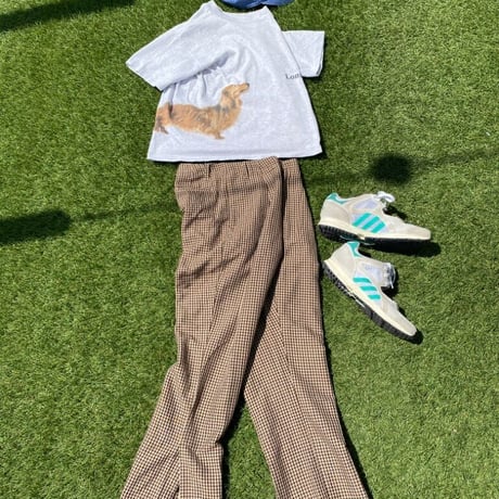 [USED] 千鳥格子スリット入りパンツ