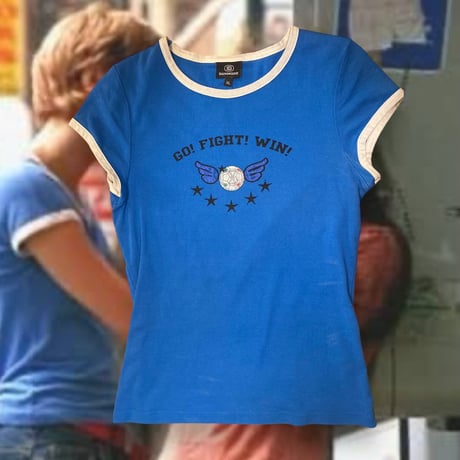 [USED]クロエ風ブルーリンガーチビTee💙⚽️🪽