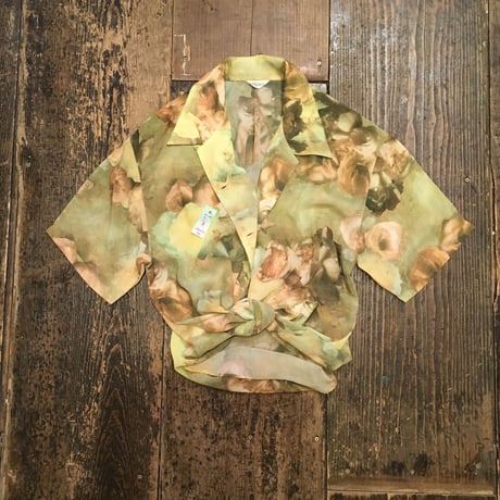 [USED] 淡い花柄 さらさらシャツ