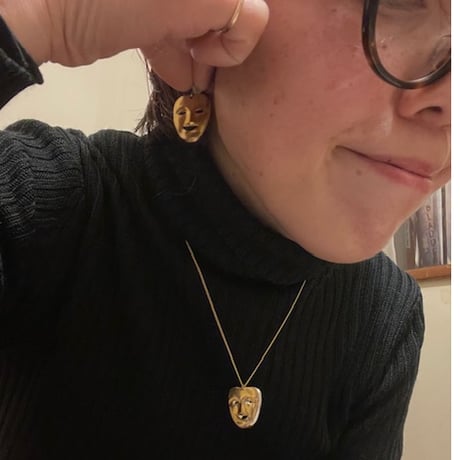[Aquvii] ”TWO FACE ” NECKLACE / PIERCE