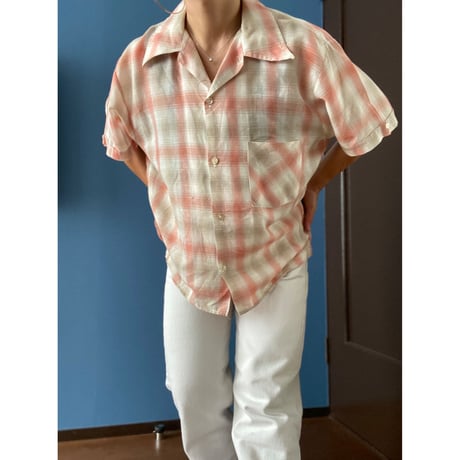 [USED]  vintage OPENカラー CHECKシャツ / PINK
