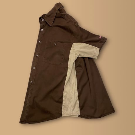 [USED] Dickies US WORK SHIRTS  [BROWN]