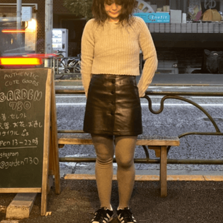 [USED] agnes b. /REALレザーミニスカート