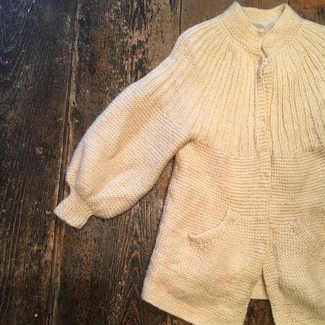 [USED]  vintage パフスリーブ HAND KNIT コート