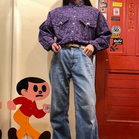[USED] made in U.S.A. ダマスク柄シャツ！
