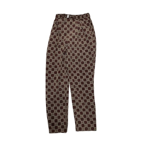 [USED] いい柄 POLY タックパンツ/made in MACAU.