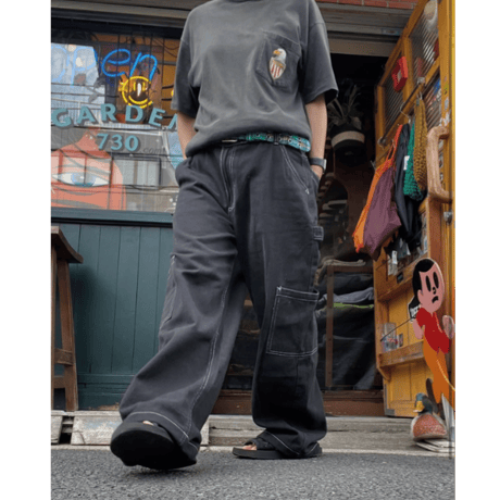 [USED] BLACK COTTON PAINTER Pants