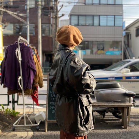 [USED] REAL leather CAR COAT