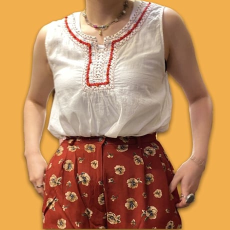 [USED] ビーズ付き❤️COTTON ブラウス