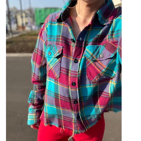 [USED] CUT OFF CUTEネルシャツ