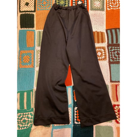 [USED] 70's BLACK POLY PANTS♡