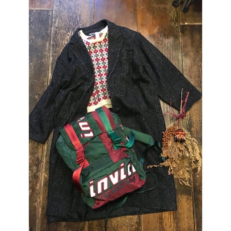 [USED] WOOL ヘリンボーン ネップ ロングコート