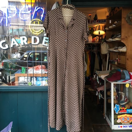 [USED] レーヨン前開きロングワンピース
