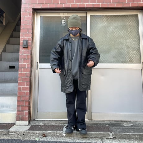 [USED] LEATHER CAR COAT♡