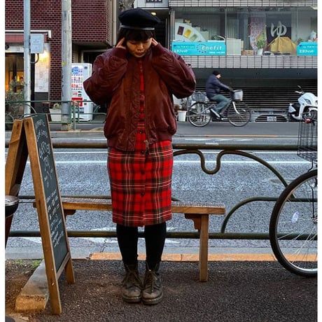 [USED] 赤タータンチェックワンピース❣️