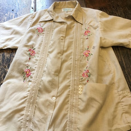 [USED] お花刺繍🌷キューバシャツ