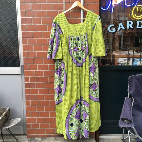 [USED]  アフリカン柄ロングワンピース