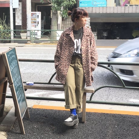 [USED] ゴブラン織りレオパードコート