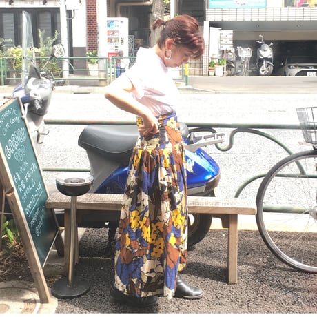 [USED]ハイウエスト花柄ロングスカート