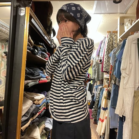 [USED] Midnight NAVY♡ボートネックTOPS