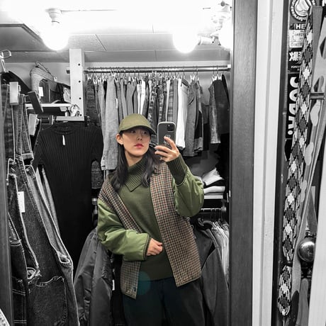 [USED] PRIMALOFT® オリーブ x チェック の ライナー JKT