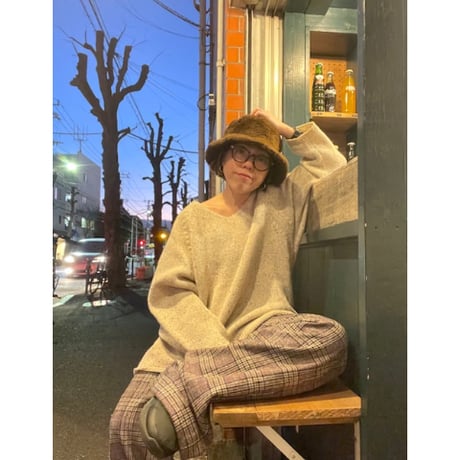 [USED] Wool Rich Vネックネップニット