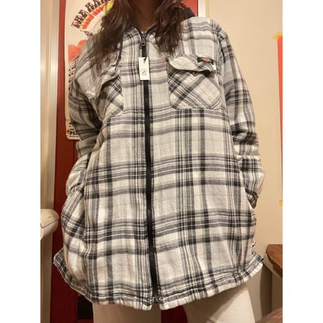 [USED] Dickies 綿入りフードネル BLK/GRY