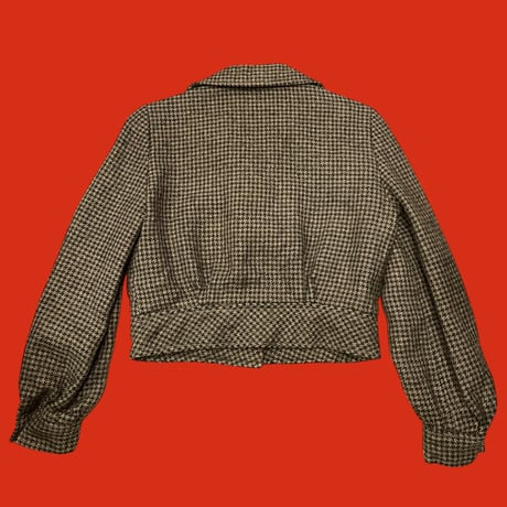 [USED] 千鳥格子WOOLショート丈ジャケット