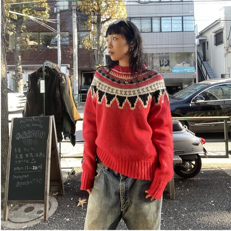 [USED] "WOOL RICH" ノルディック柄KNIT