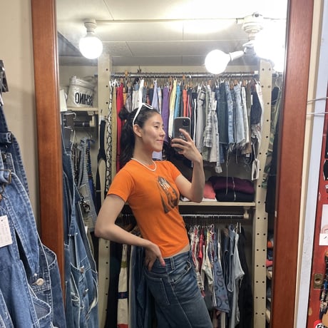[USED] 90's hey Baby Orange チビ Tee kids size 🍊